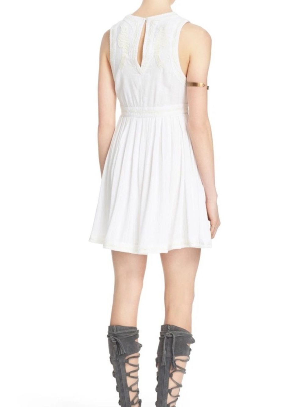 Free People Birds of a Feather White & Cream Embroidered Dress - Picture 3 of 11